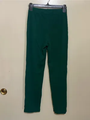 Reformation Deep Green Ribbed Wide-Leg Pants thumbnail 2