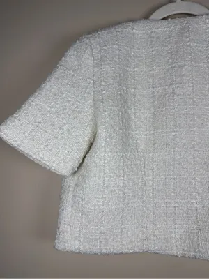 Abercrombie & Fitch Tweed Collarless Cropped Lady Jacket Sz S thumbnail 11