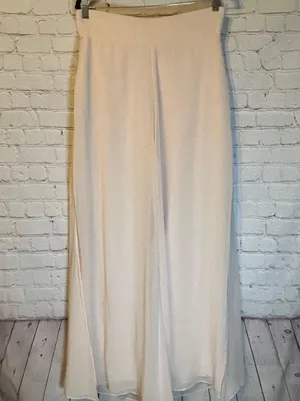 Azazie Pink Wide Leg Chiffon Pants, M thumbnail 1