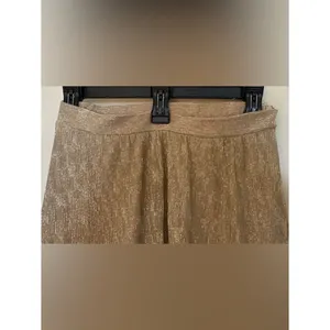 Lulu's gold high waisted maxi lined shimmer skirt Women's Sz Small thumbnail 3