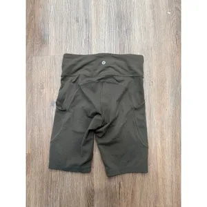 Lululemon Fast and Free High-Rise‎ Short 9" Dark Olive Green Nulux Size 4 thumbnail 2
