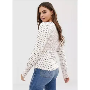 Free People NWOT Ivory Kissin Kate Top Size Large thumbnail 8