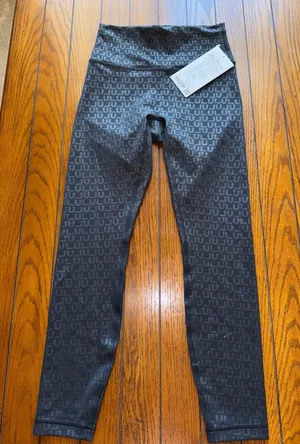 Lululemon Wunder Train No Line High Rise 25” Lulu Stack Emboss Black Size 6 NWT thumbnail 1