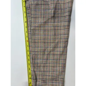 Lost + Wander Women Plaid High Waisted Trousers Tan Blue Multi Size M WPLS4008 thumbnail 3