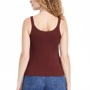 90s Ribbed Lace-Trim Tank Old Navy NWT Maroon Your Day Small thumbnail 2