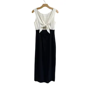 Vintage‎ Maggy London Colorblock Maxi Dress Black White Sheath Sz 4 thumbnail 4