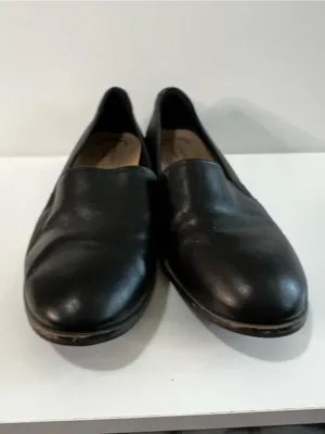 Clarks Trish Diva Black Leather Comfort Loafers Slip On Shoes thumbnail 4