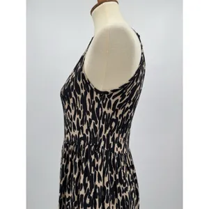 NA-KD Halter Animal Print Maxi Dress Black Tan Leopard Viscose Flowy Boho Size 4 thumbnail 5