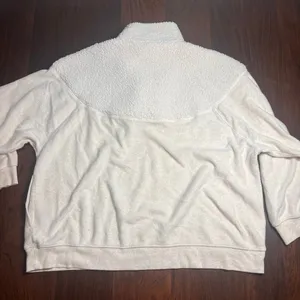 Aerie Women’s Beige Sherpa Quarter Zip Pullover Sweatshirt size XL thumbnail 4