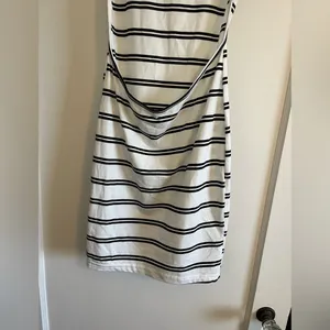 Sexy backless mini striped dress White Size L thumbnail 4
