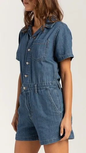 Old Navy Blue Jumpsuit with Short Sleeves thumbnail 1