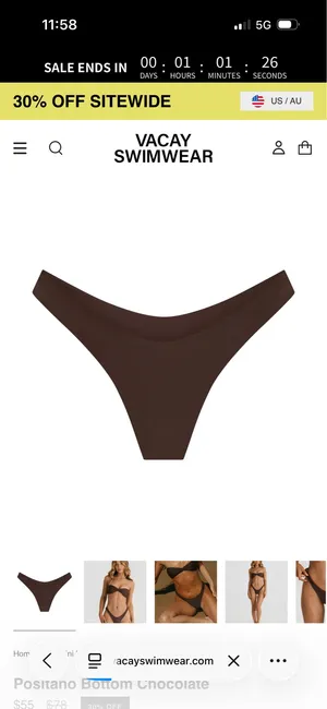 Vacay Swim Bikini Set Brown thumbnail 4