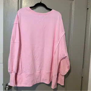 Pink Oversized Sweatshirt Trendy Queen XL BarbieCore Fall Cozy Lounge Streetwear thumbnail 3
