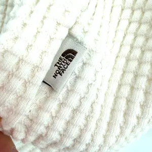The North Face Mock Neck Chabot Waffle Knit Pullover Women's Small White Granola thumbnail 10