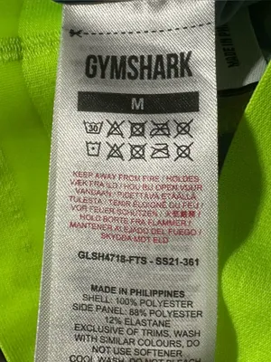 Gymshark vibrant athletic shorts neon yellow logo waist Size Medium thumbnail 7