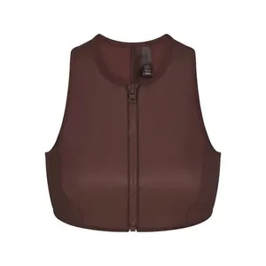 SKIMS Rubberized Scuba Swim High Neck Bikini Top Cocoa 2X Womens‎ Plus Size thumbnail 2