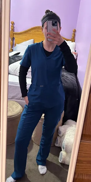 Caribbean blue scrub top Size XS thumbnail 1