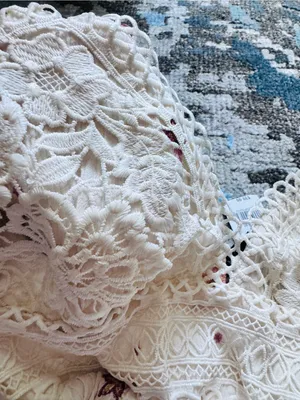 A.T.A.P Women’s Ivory Crochet Floral Embroidered Tank Top XL NWT Western Boho thumbnail 5