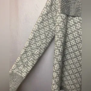 LOFT Women’s Gray Textured Knit Cardigan Sweater Shawl Collar Fall Chic M thumbnail 3
