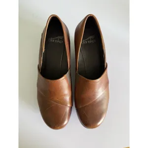 Dansko Rosaline Womens 38 Brown Leather Casual‎ Wedge Clog Slip On Shoes thumbnail 3