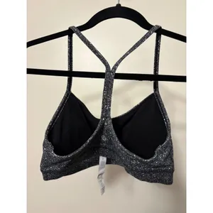 Lululemon Flow Y Bra Nulu Black White Speckled Yoga Sports Bra Size‎ 6 thumbnail 2