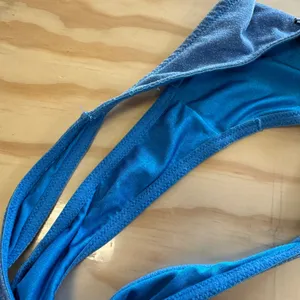 Triangl Blue Sparkly Metallic High Cut V Front Bikini Bottom Small Beach thumbnail 5