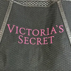 Victoria's Secret Black and Pink Mesh Tote thumbnail 2