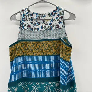 Anthropologie Maeve Mixed Floral Paisley Print Sleeveless Shift Dress Sz S‎ thumbnail 2