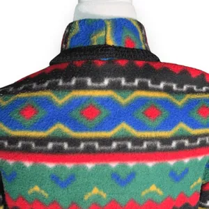 Vintage Southwestern Fleece Cardigan Jacket Colorful Concho Buttons Medium Boho thumbnail 4
