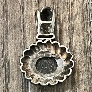 FINAL PRICE 925 Sterling Silver Vintage Black Onyx Pendant thumbnail 4