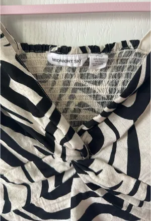 Midnight Sky Twist Front Zebra Print Crop Top thumbnail 3