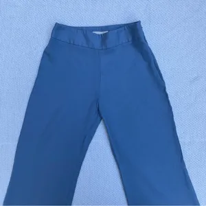 Zara High-Rise Wide-Leg Pants in Deep Blue thumbnail 2