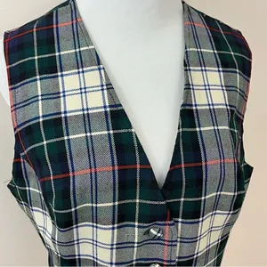 Vintage Surry Classics Tartan Plaid Wool Vest Navy M/ L thumbnail 2