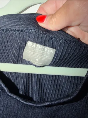 Athleta Tank top- ribbed! Dark navy/black. Size small. thumbnail 2