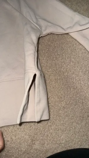 Nike Cropped Long Sleeve Top Cream thumbnail 3