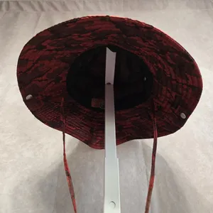 American Patriot Red Camouflage Fishermen Quick Drying Sports Outdoor Bucket Hat thumbnail 6
