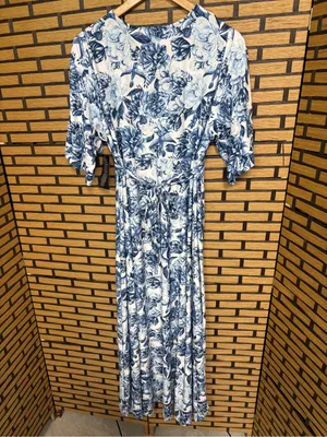 Ellos White And blue floral maxi dress Size 14/16 thumbnail 2