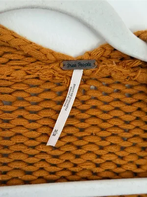 Free People Chunky Knit Cropped Cardigan Sweater - Orange thumbnail 4
