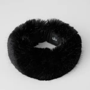 Alo Yoga Opulent Faux Fur Wintersun Headband Black thumbnail 2