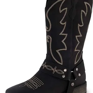 Cushionare Black Western Embroidered Women's Boots thumbnail 2
