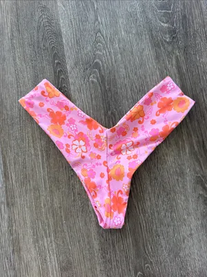 Skatie Mandi MAUI tropical floral cheeky bikini bottom pink orange Small thumbnail 4