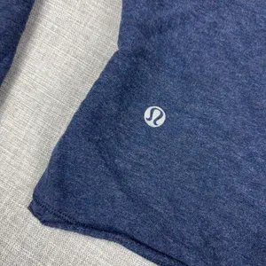 Lululemon Hoodie Womens 10 Blue Lightweight Cropped Pullover Raglan Logo Top thumbnail 9
