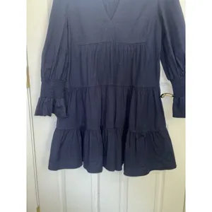 Pomander Place Tuckernuck Navy Crepe Kenzo Tiered Mini Dress XL Minimal Cottage thumbnail 8