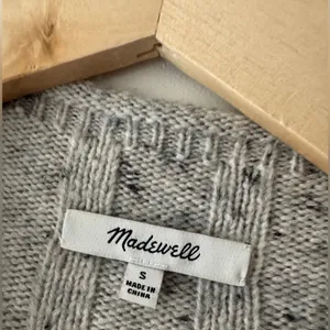 Madewell Gray Donegal Rolled‎ Mockneck Sweater Dress Wool Blend thumbnail 5