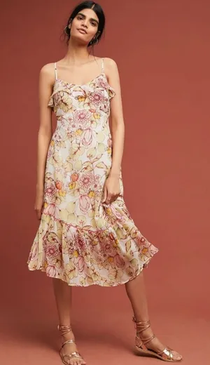 Anthropologie Meadow Rue Floral Slip Dress size 16 thumbnail 1