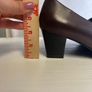Naturalizer Womens 8W Brown Leather Square Toe Block Heel Loafer Pumps thumbnail 7