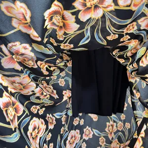 INC International Concepts Faux Wrap Floral Maxi Dress Womens 16 Black Jersey thumbnail 8