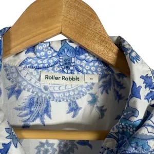 Roller Rabbit Women’s Amanda Printed Loungewear Top in Blue/White Size M thumbnail 7