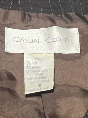 Vintage dark academia office siren espresso brown wool blend Blazer Size 10 thumbnail 4
