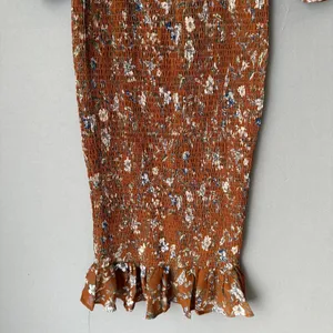 Princess Polly‎ sz 6 Rust Orange Floral boho fitted midi Dress NWOT thumbnail 3
